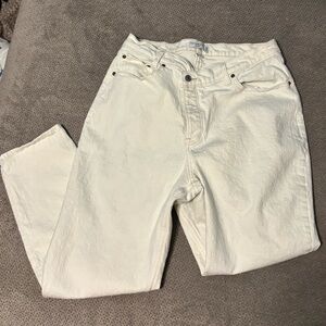 Abercrombie & Fitch Curve Love White The Dad High Rise Jeans